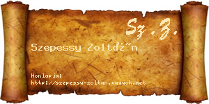 Szepessy Zoltán névjegykártya